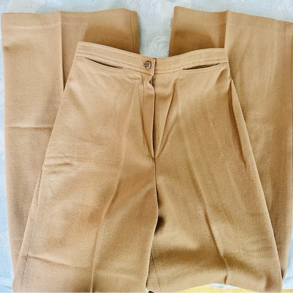 Vintage Tan Wool Trousers by Bronson of California High Waist 26”waist Flare Leg - Picture 10 of 10